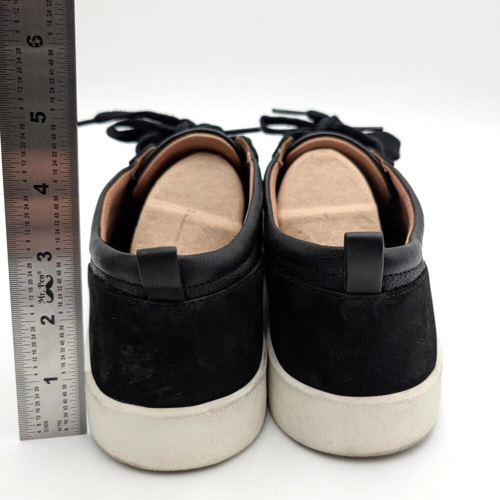 Vionic Black Leather & Suede Sneakers with Cream Sole - Picture 4 of 13